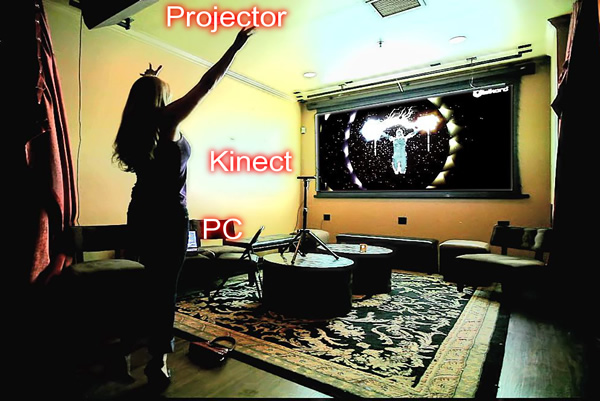 setup projector kinect